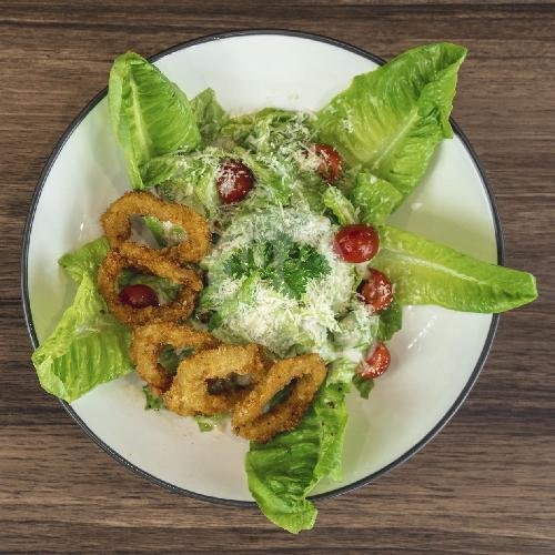 Caesar Salad with Calamari menu Djali Cafe And Eatery, Benoa