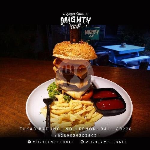 Triple Happiness Burger menu Mighty Melt Burger House, Denpasar