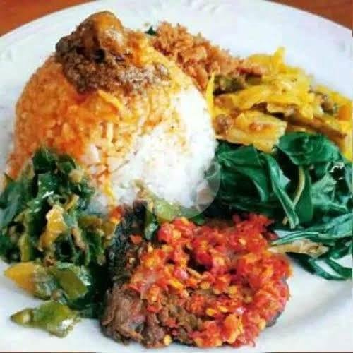 Nasi Sayur Dendeng Balado menu RM. Masakan Padang Restu Bundo, Taman Sari