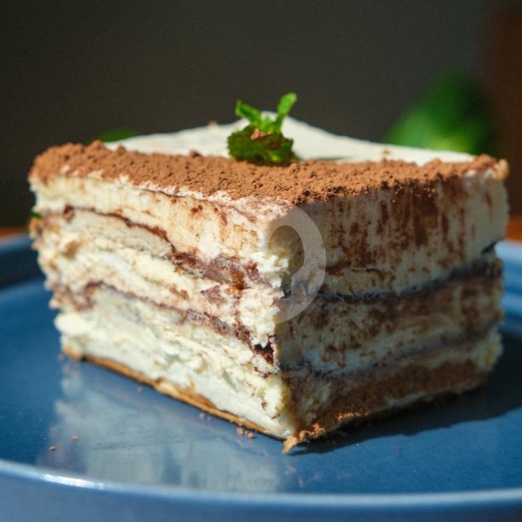 Tiramisu cake (M, EGG FREE) menu Word Hummus Bar, Vegan & Vegetarian, Healthy, Canggu