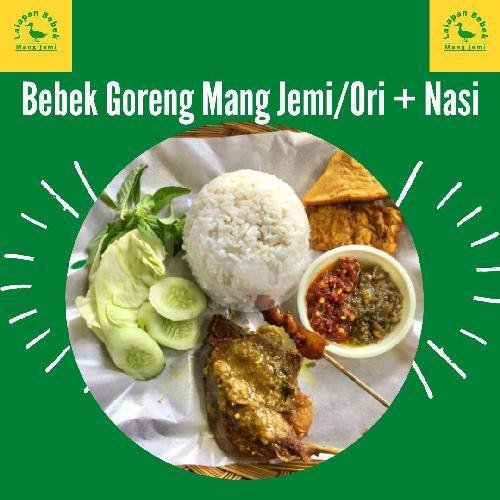 Bebek Goreng Mang Jemi + Nasi (PNB) menu Lalapan Bebek Mang Jemi