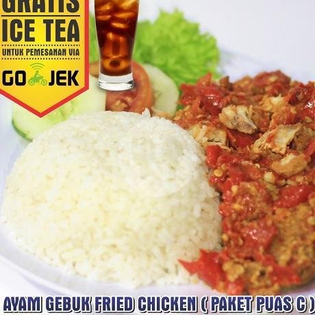 Paket Puas C Sambal Mentah/Ulek +Nasi+ Es Teh menu Ayam Gebuk Mak Ayam, Kuta