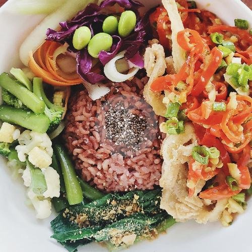 Crispy Mushroom Cabe Garam Bowl menu Goji Goji Vegan Bowl, Kerobokan
