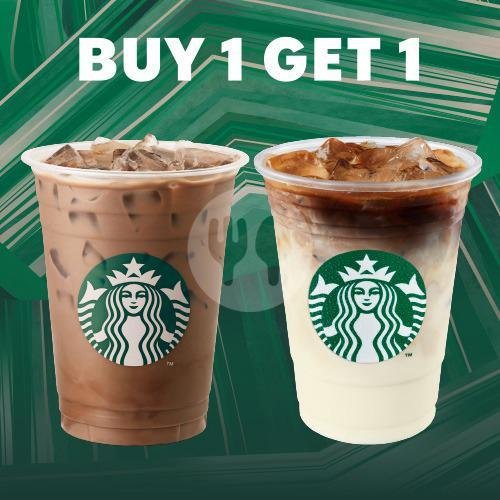 1 Iced Signature Chocolate + 1 Iced Asian Dolce Latte menu Starbucks, Sudirman Bali