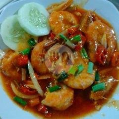 Udang Grg Saos Padang / Porsi menu Warung Muslim Amallia Seafood, Teuku Umar