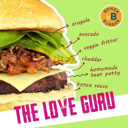 The Love Guru Burger(vegetarian) menu Bonza Burger, Sanur