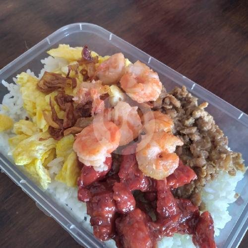 Rice Box Ham Ayam Udang menu Mie Bangka Asian (Ayam & Udang, Halal ), Gatsu 1 Gang Murai