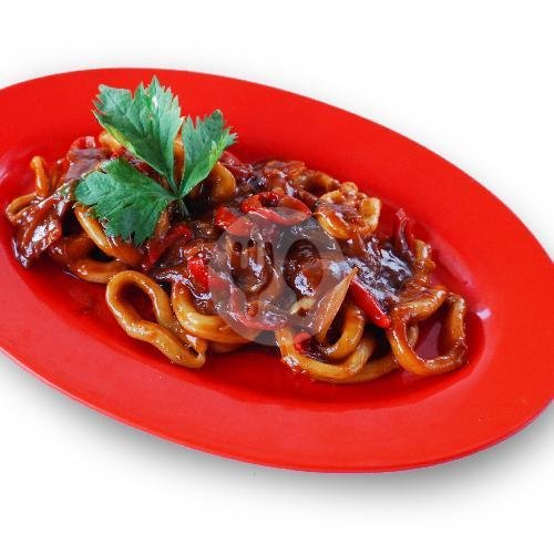 Cumi Saus Tiram menu Dapoer Cak Asmo, Mahendradata