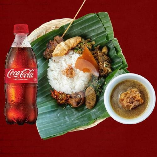 CokeComboDeals Nasi Babi Guling Campur+Coca Cola 250ml menu Ocin Babi Guling dan Samsam