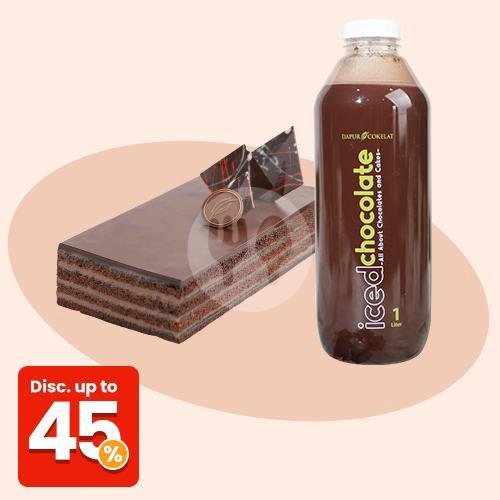 Cake + Ice Chocolate 1 L menu Dapur Cokelat Denpasar, Gatot Subroto