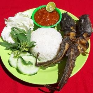 Lele Goreng + Nasi menu Lalapan Den Bagus 2, Glogor Carik