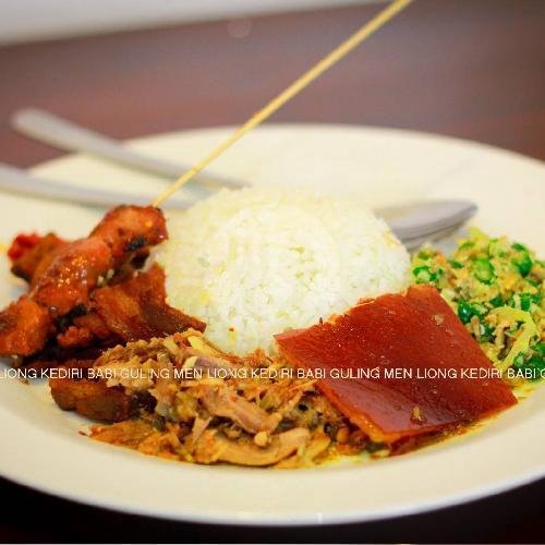 Nasi Babi Guling Spesial ( Bungkus ) menu Babi Guling Men Liong, Kediri