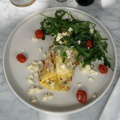 Zucchini Feta Omelette (Gf, Lc) menu Honey Kitchen, Mengwi