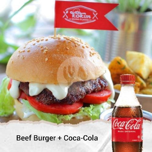 CokeComboDeals Beef Burger Coca-Cola 390ml menu Kokun Kitchen & Pastry, Denpasar