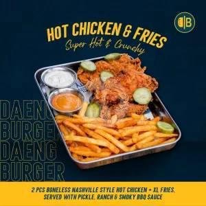 Hot Chicken And Fries menu Daeng Burger, Umalas