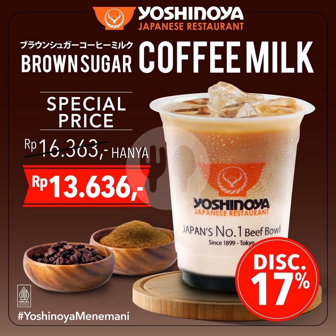 Kopi Susu - Brown Sugar Coffee Milk Cup menu YOSHINOYA BEEF BOWL, Kuta Square