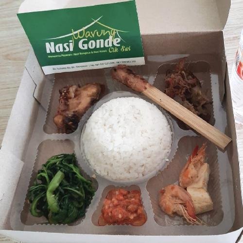 Nasi Kotak Campur menu Warung Nasi Gonde Cik Swi, Sutomo