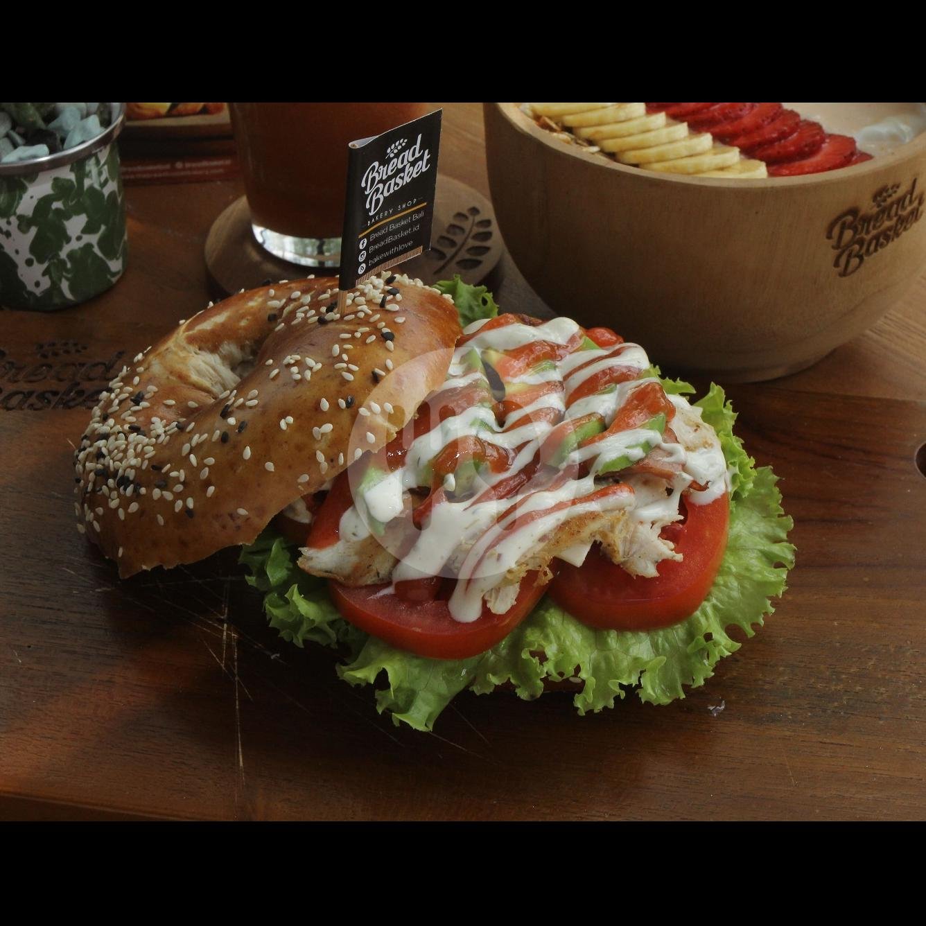 BLT (Bacon)  Bagel menu Bread Basket, Kerobokan