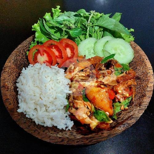 Ayam Penyet Sambal Kemangi + Nasi menu Kubu Kitchen, Lalapan Ayam Bakar Dan Ayam Geprek, Cokroaminoto