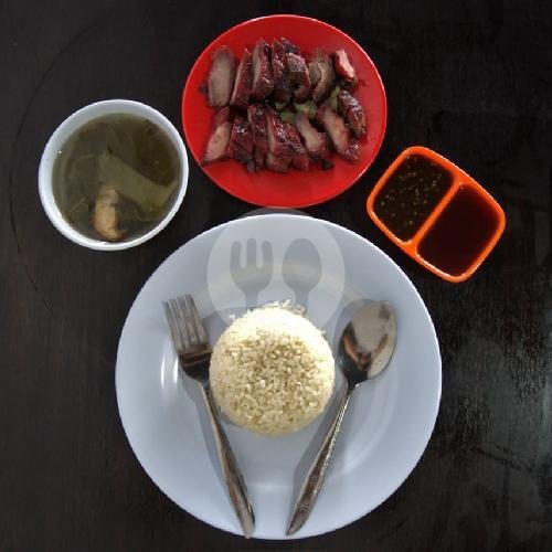 Nasi Hainam Chasio Daging menu Cha Sio Pui Ahui