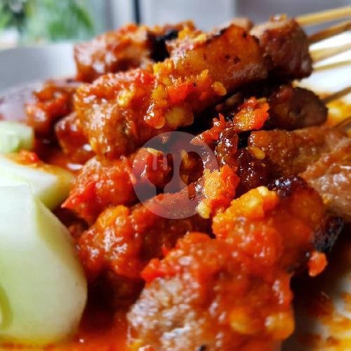 Sate Plecing Babi menu Sate Plecing Siobak Singaraja Wr. Dharmasanti, Gunung Agung
