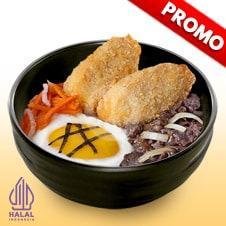 Beef + Shrimp Roll + Nasi + Egg menu HokBen, Lombok Epicentrum Mall