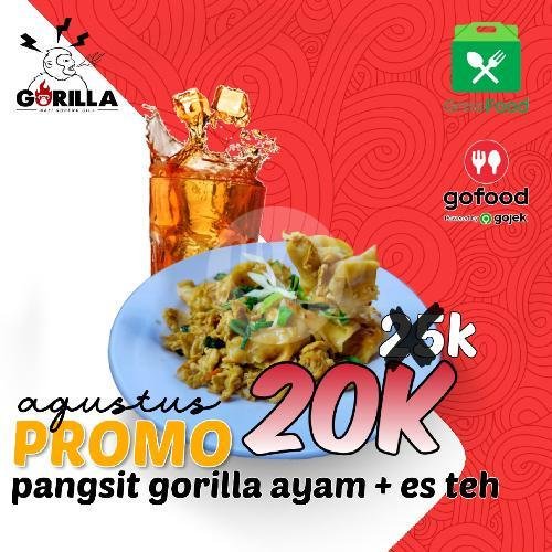 Pangsit Goreng Gila Ayam + Es Teh menu Nasi Goreng Gila Gorilla, Pulau Komodo