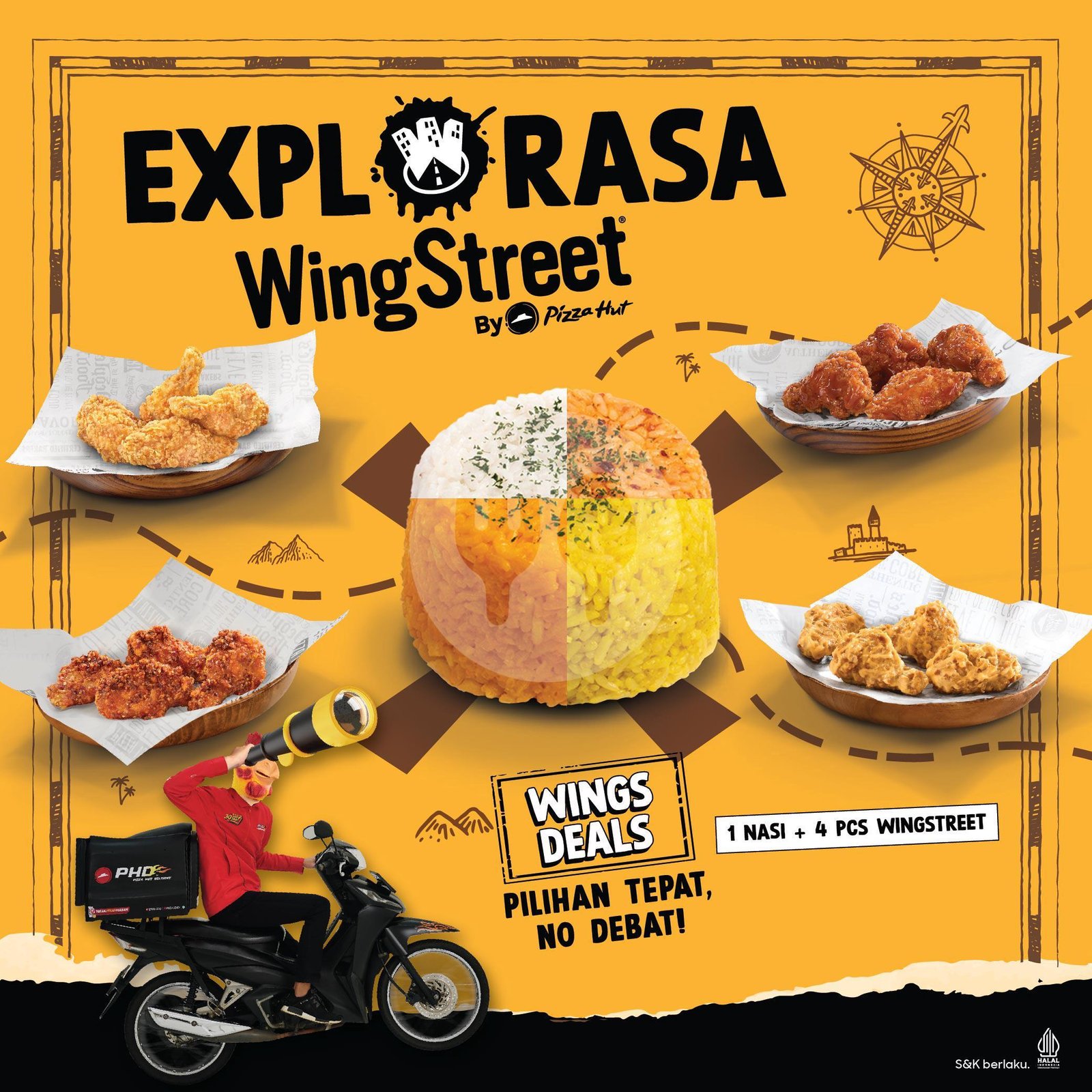 Nasi + Ayam (Wingstreet) menu Pizza Hut Delivery - PHD, Gatsu Barat Bali