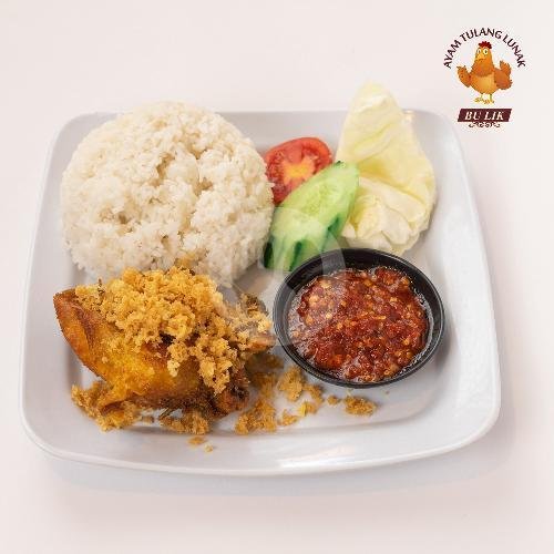Paket Ayam Goreng Tulang Lunak + Nasi Putih menu Ayam Tulang Lunak Bu Lik, Kubu Anyar