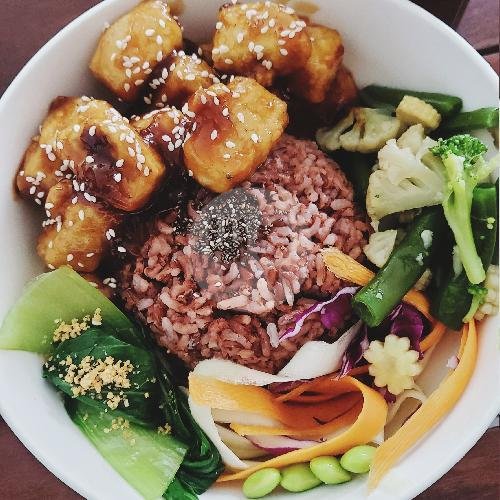 Crispy Tofu Teriyaki Bowl menu Goji Goji Vegan Bowl, Kerobokan