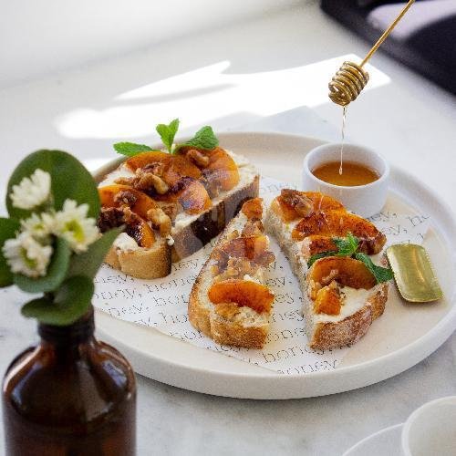 Peach Ricotta Toast menu Honey Kitchen, Mengwi