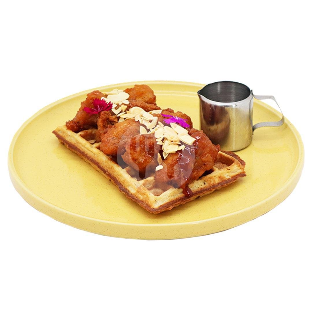 Fried Chick'n & Waffles menu BURGREENS - Healthy, Vegan, and Vegetarian, Canggu