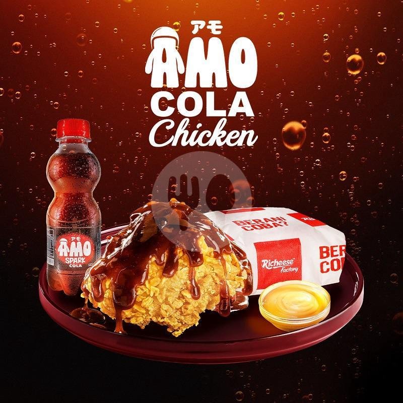 Combo Amo Cola Chicken menu Richeese Factory, Mataram Mall