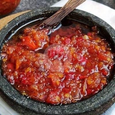 Sambal Lalapan menu Warung Kintamani, Sakah Mujair Nyat Nyat