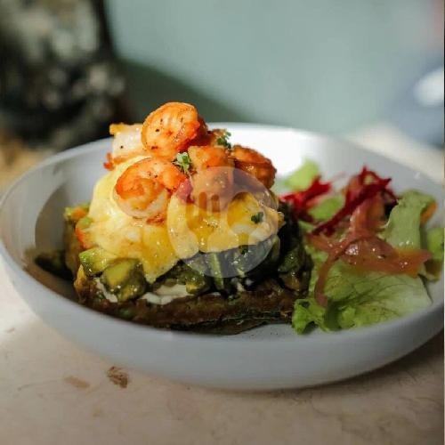 Avo-Shrimp Spinach Waffles menu Amino, Gluten Free & Healthy Food Resto, Ungasan