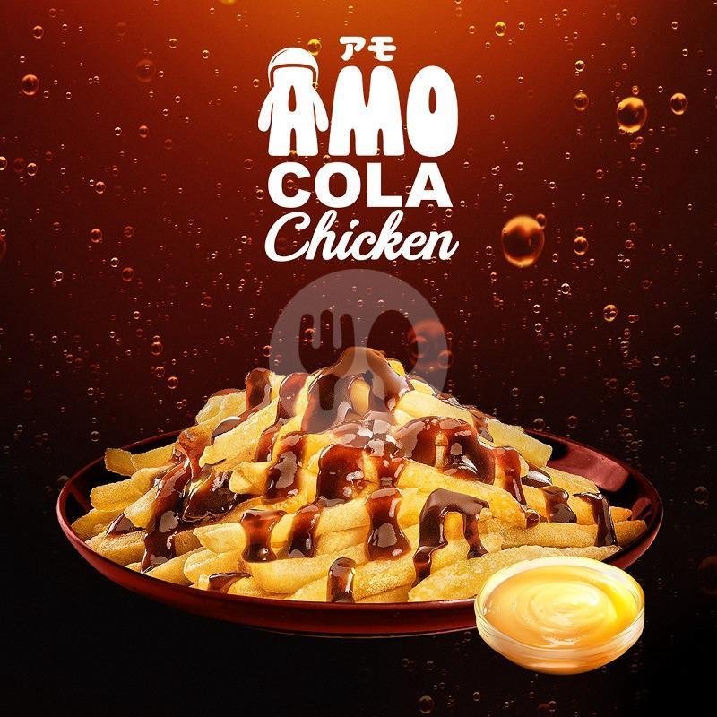 Amo Cola Friend Fries menu Richeese Factory, Mataram Mall