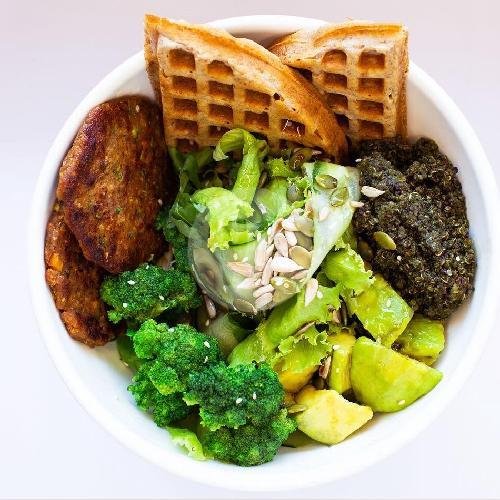 Healthy Green Vegan Bowl menu The Cure Vegan Health Kitchen, Canggu-Berawa