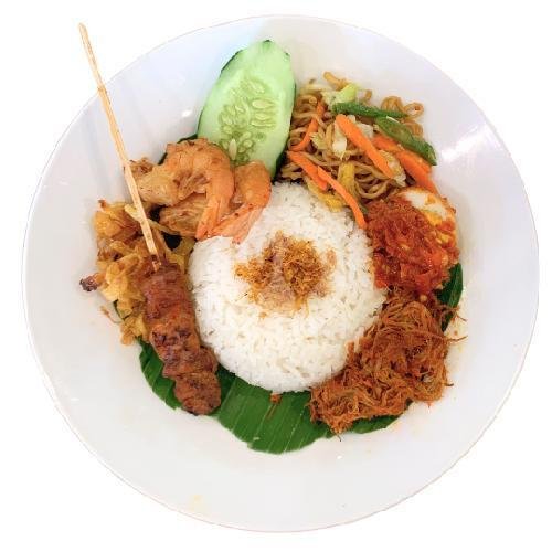 Nasi Campur Sapi (Istimewa) menu Nasi Campur Ayam Betutu Khas Gilimanuk Bu Raka, Buluh Indah