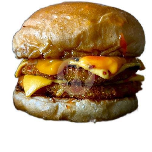 Double Chicken Burger menu Takukira Chicken, Jembatan Dasan Agung