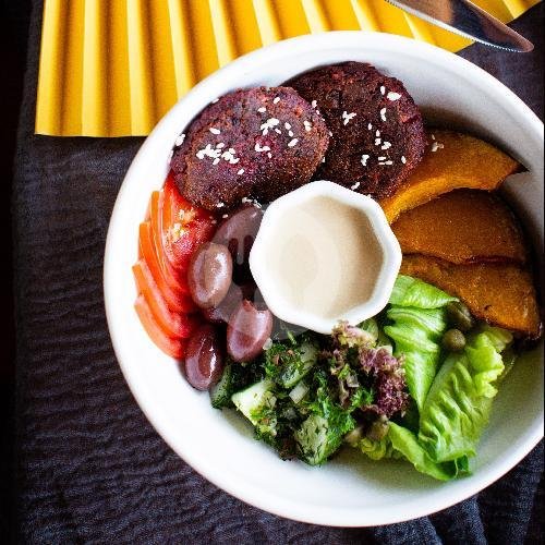 Beetroot Patty Bowl menu The Cure Vegan Health Kitchen, Canggu-Berawa