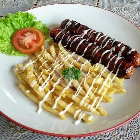 KENTANG GORENG/FRENCH FRIES,SOSIS/SAUSAGE CHICKEN MINI menu Warung Arsya Halal Pizza, Burger, Corndog, Pulau Bungin