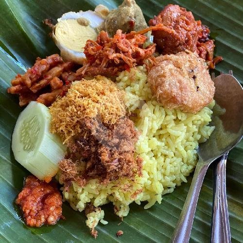 Nasi Kuning Extra Bergedel menu Nasi Olah ABAH HASAN