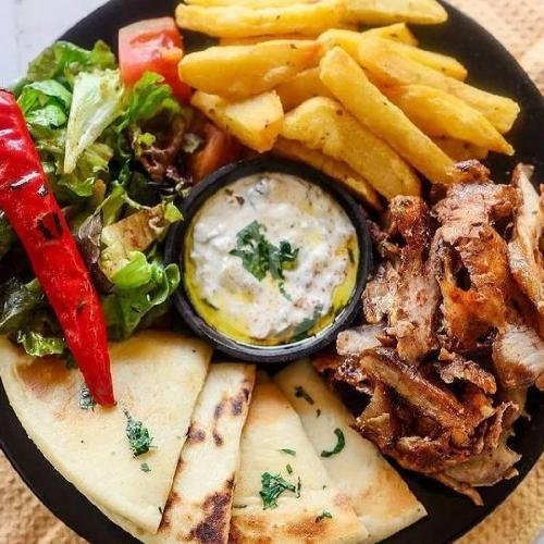 Pork Gyros Platter menu Nostimo Greek Grill, Petitenget