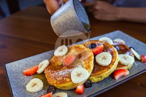 RICOTTA PANCAKE (AD007) menu ADDICTED CAFE, SANDWICH, COFFEE, JUICES, BURGERS, Umalas