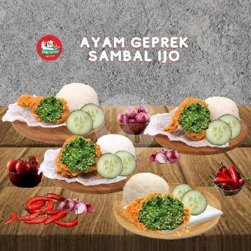 Ayam Geprek Sambal Ijo +Nasi menu Ayam Tempong Ibu Sri, Kuta
