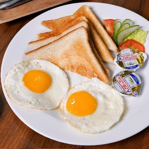 Fried Egg With Toast menu Brown Table