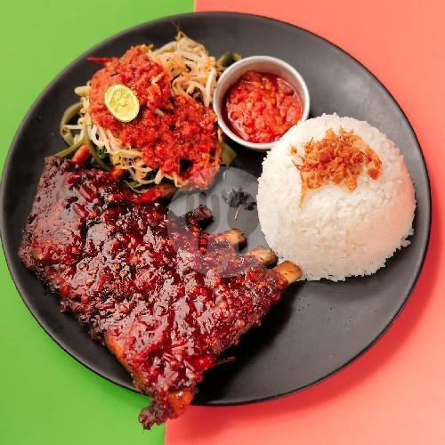 Iga Bakar Bumbu Pedas menu The Old Champ Cafe, Mudu Taki