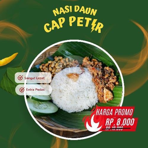 Nasi Daun Cap Petir menu Geprek 10000 Punia, Mataram Kota