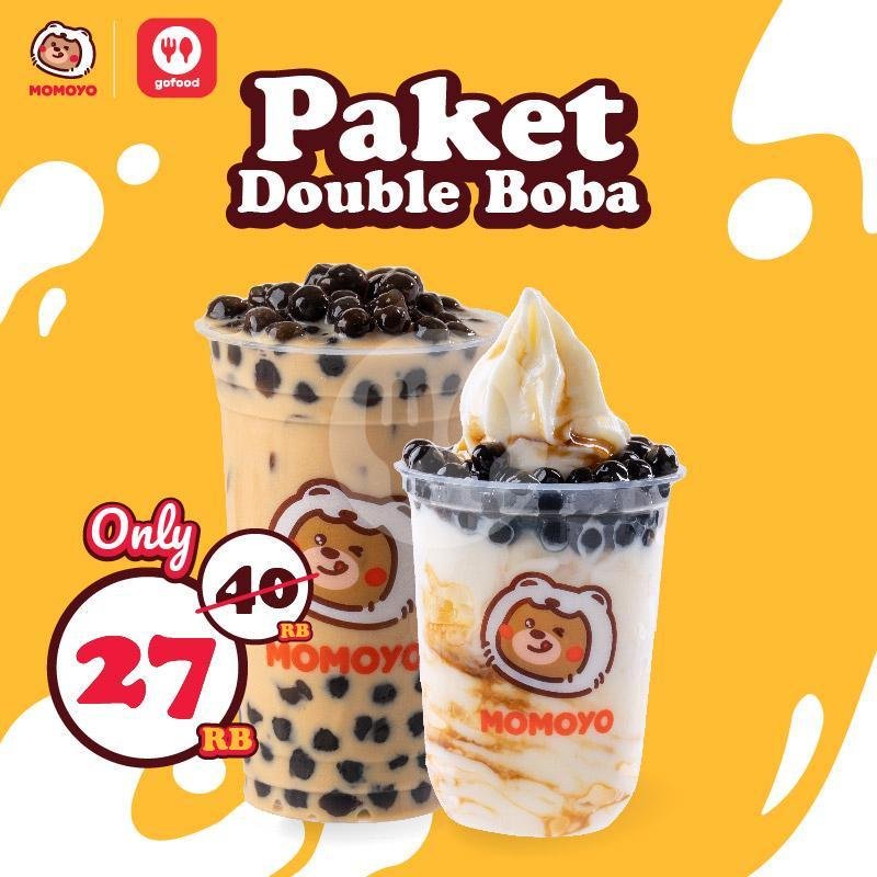 Paket Double Boba menu MOMOYO Ice Cream KRENENG, MOMOYO Ice Cream KRENENG