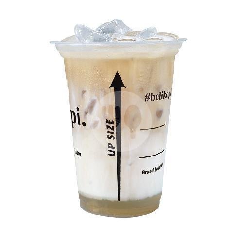 Ice Hazelnut Latte Upsize menu Belikopi. Sesetan
